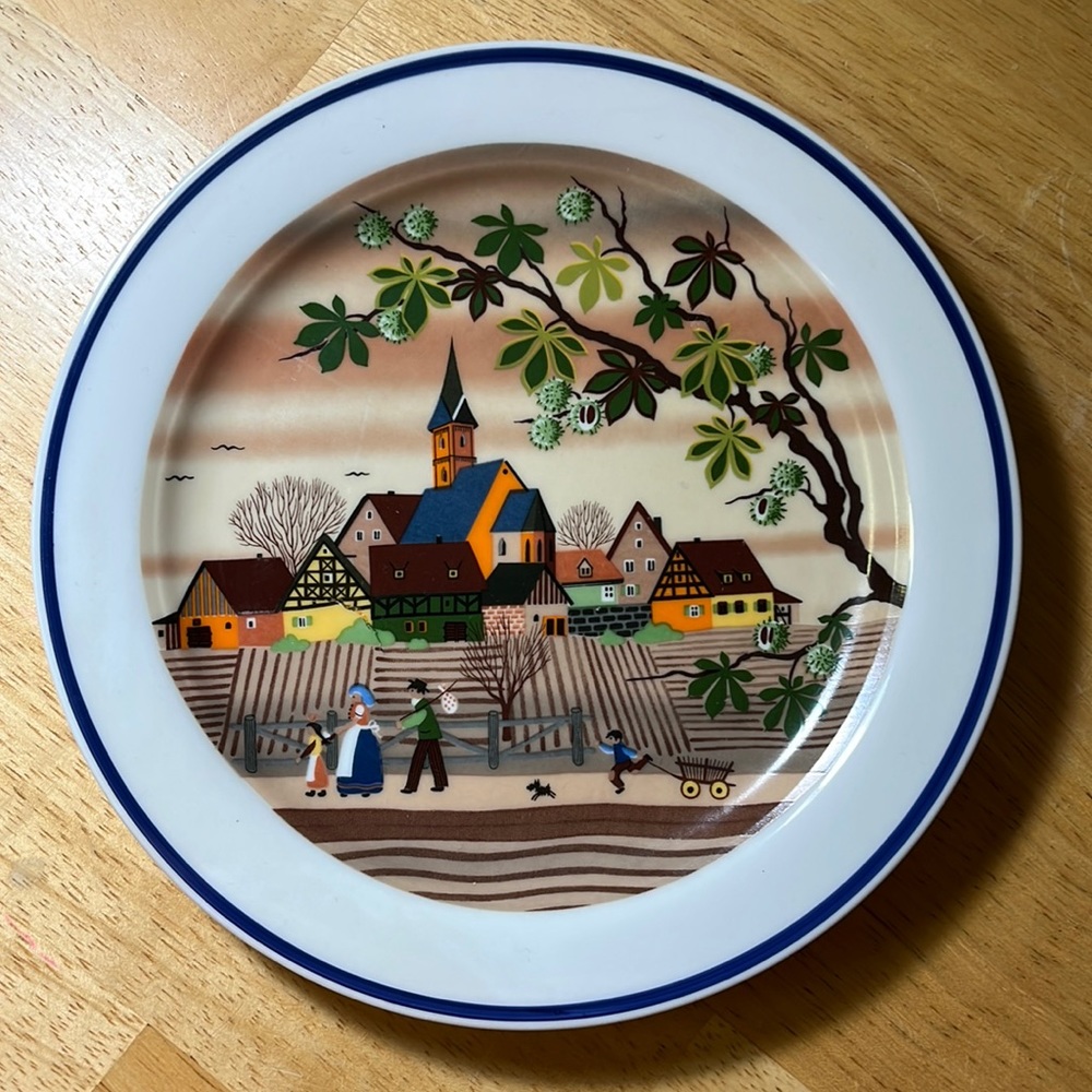 4/$40 Decorator plate, “Fall in Bavaria” Gloria, Bayreuth